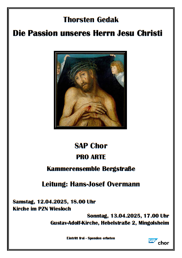 Plakatmotiv Th. Gedak "Die Passion unseres Herrn Jesu Christi"